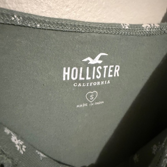 Hollister Green Floral Y2K Lace Trim Milkmaid Babydoll Coquette Cami Tank Small - Picture 5 of 6